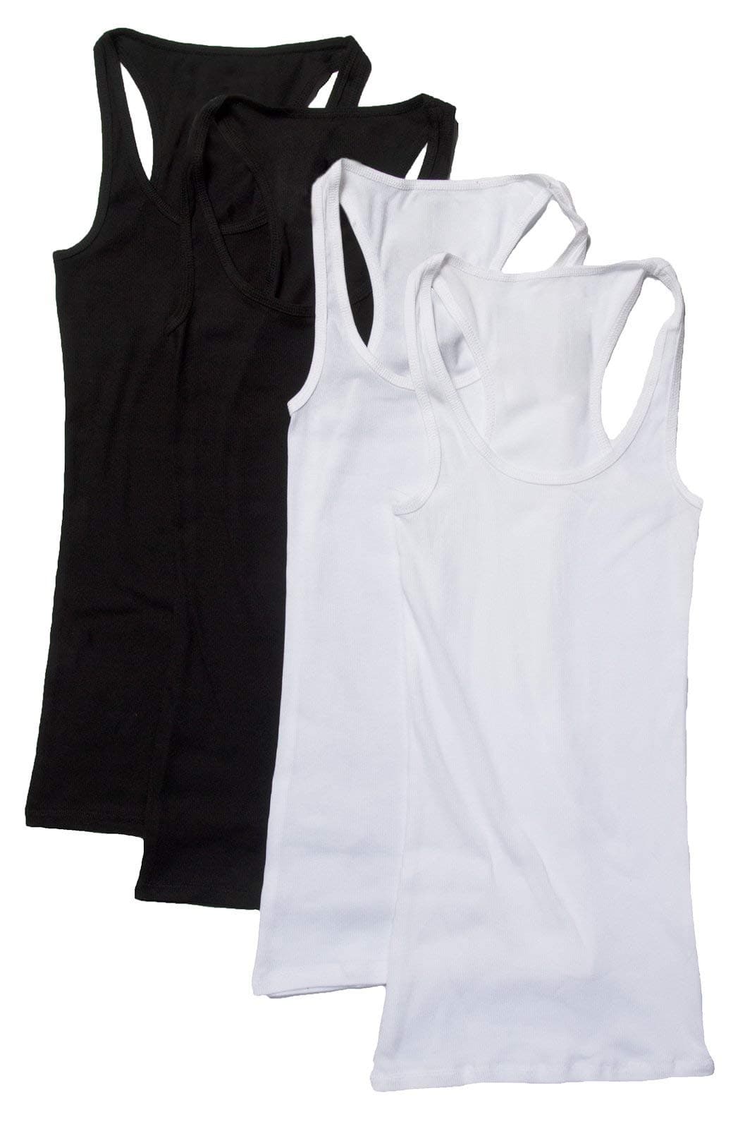 Outfitters 4 Pack Womens Basic Ribbed Racerback Tank Top