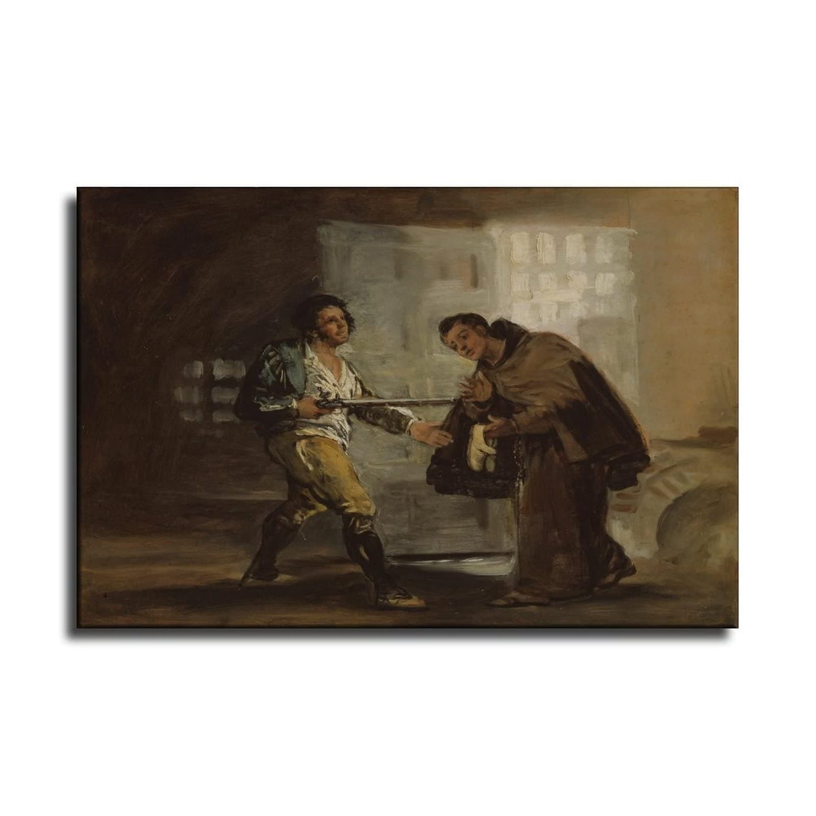 30+Francisco De Goya Wall Art Poster - Friar Pedro Offers Shoes to El Maragato And Prepares to Push Aside His Gun (c. 1806) Canvas Art Poster And Wall Art Picture Print Modern Family Bedroom Decor Pos
