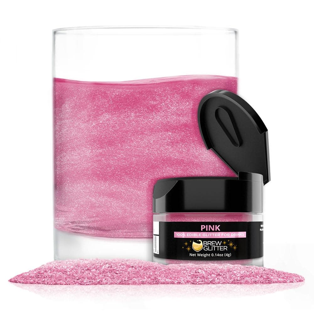 - Brew Glitter Edible Glitter for Drinks, Cocktails, Beer, Garnish & Beverages (Pink, 4 Grams)