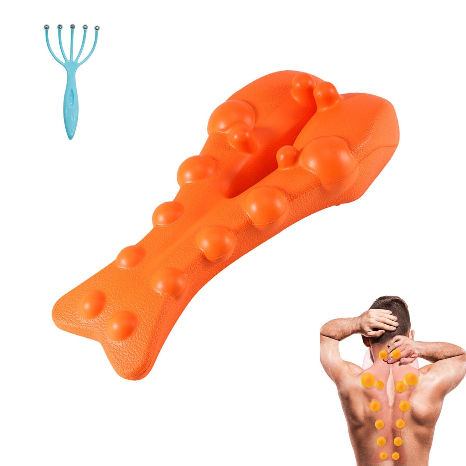 DmqwhtjDmqwhtj Therapoint Trapezius Massager, Therapoint, Newlife Therapoint Trapezius, Trapezius Muscle Massager, Trigger Point Massager Tool, Neck & Shoulder Relaxer (Orange)