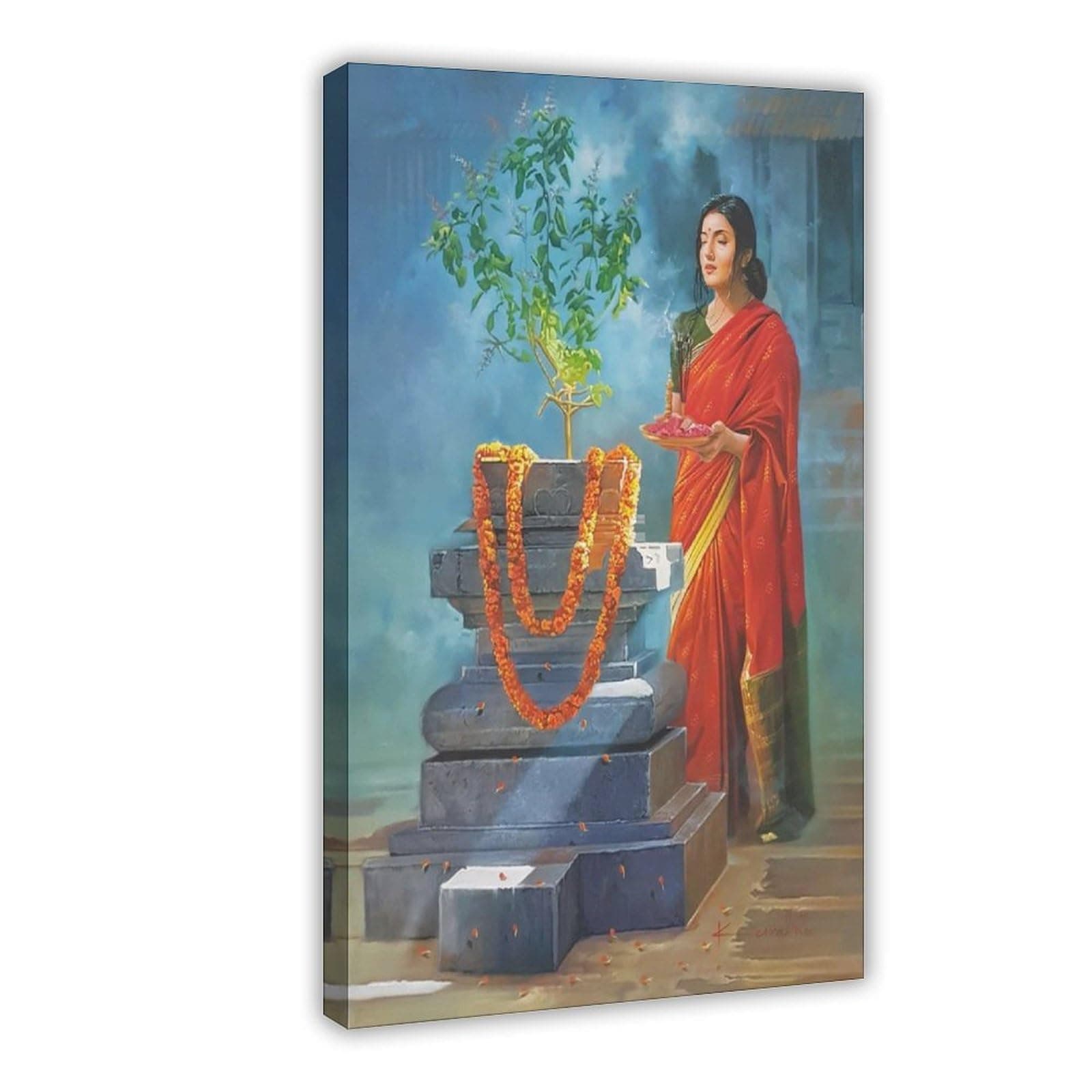 Kamal RAO Tulsi Kyara Oil Realistic Painting Canvas Poster Wall Art Decor Print Picture Paintings for Living Room Bedroom Decoration Frame: Frame:20x30inch(50x75cm)