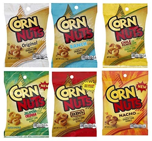 Corn Nuts Variety Gift Box (6 - 4 oz Bags) – Original, Barbecue, Chile Picante, Ranch, Jalapeno & Cheddar, Nacho