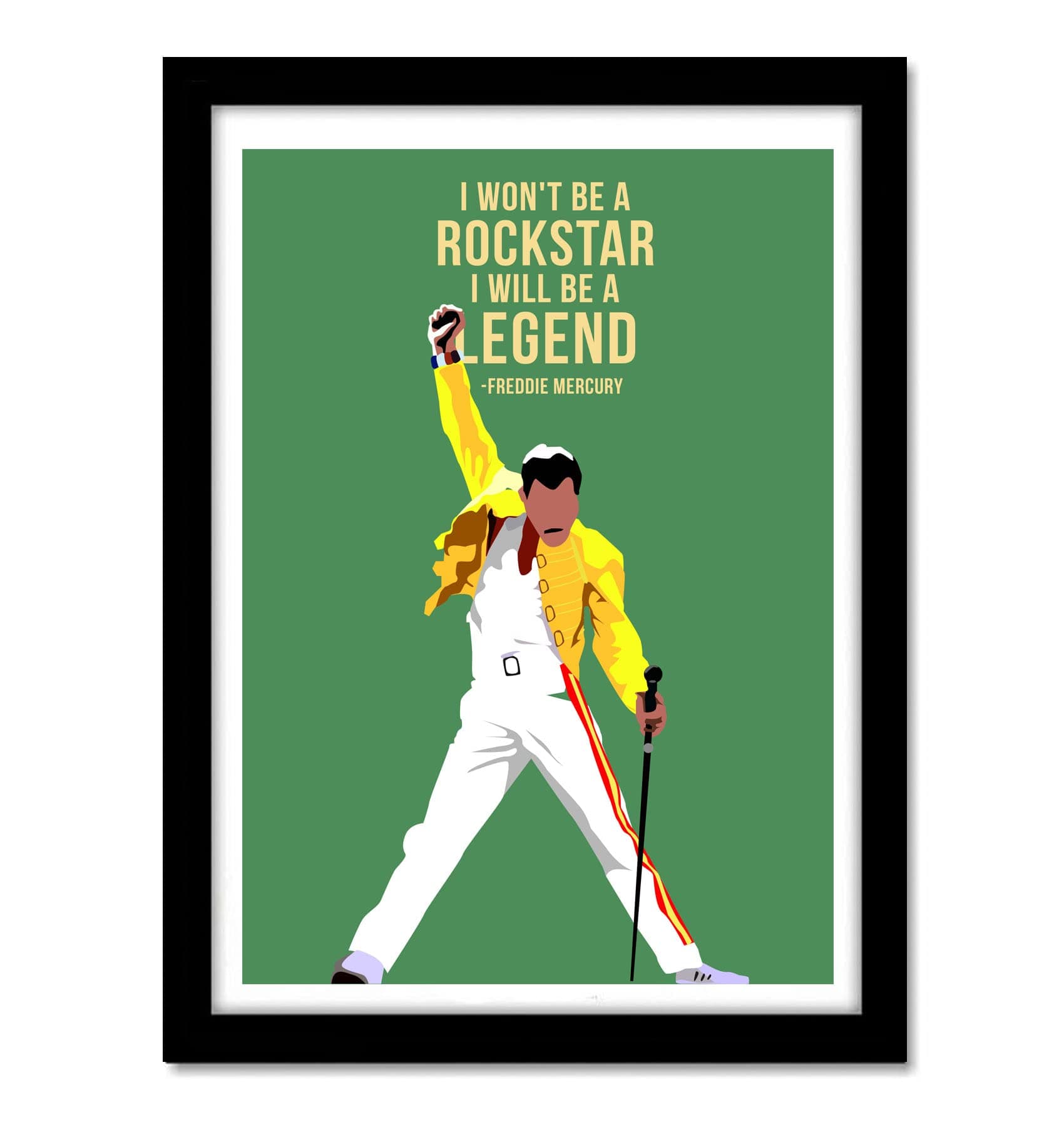Good Hope - Freddie Mercury Acrylic Glass Framed Poster (10 X 13 Inch) Gift for home, office, living Room, Bedroom, Vintage Music Art, Framed Wall Art Gift