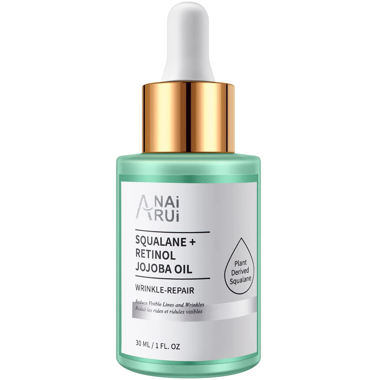 ANAiRUi Jojoba Oil Squalane Retinol Jojoba Oil - Face Oil - Nourishes Skin, Reduces Fine Lines and Wrinkles - for Face, Skin, Neck, Hair and Nails Care, 30 ml