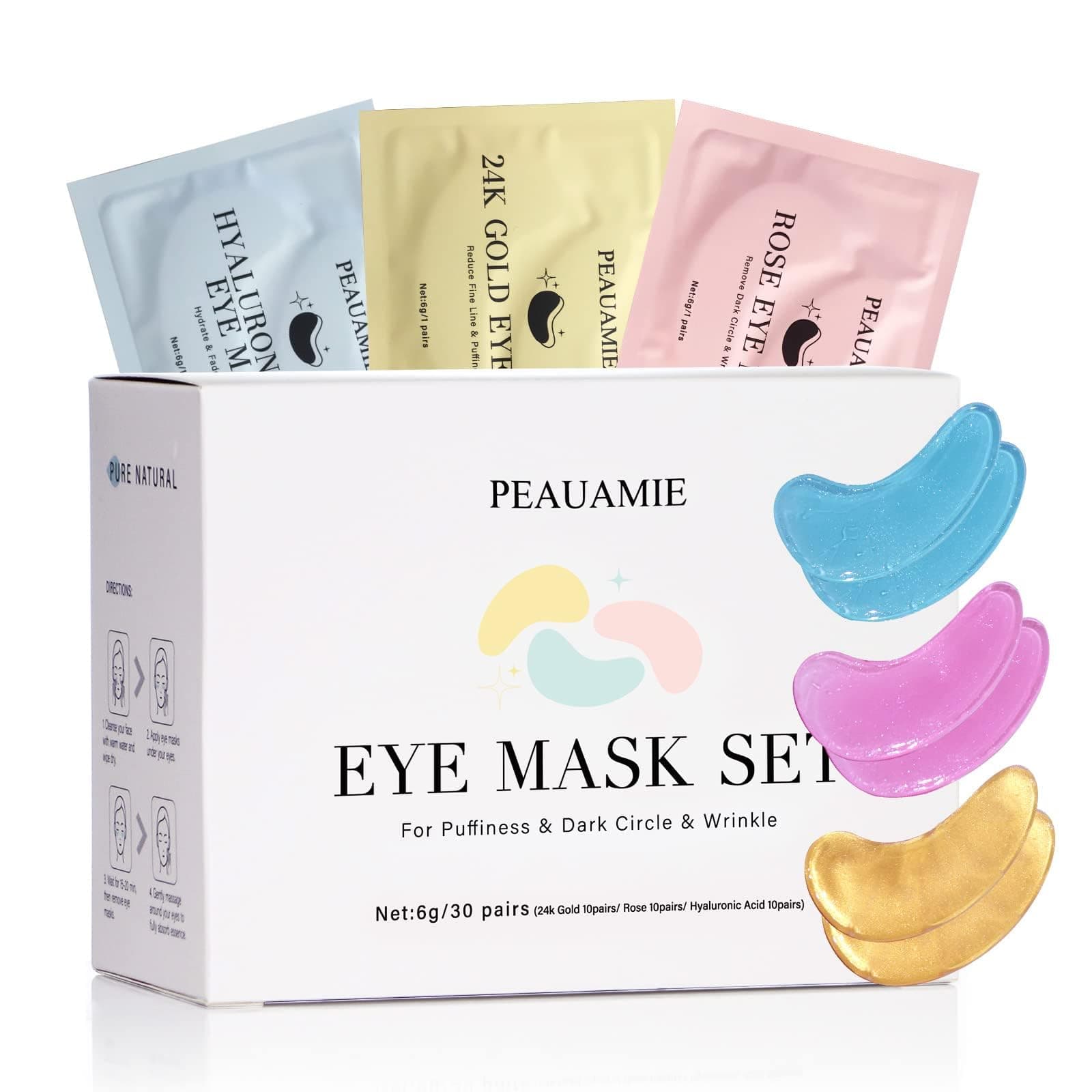 [Hyaluronic Acid Essence Patch] Eye Care, Mouth, Hyaluronic Acid, Eye Wrinkles, Under Eye Patches (30 Pairs) Gold Eye Mask