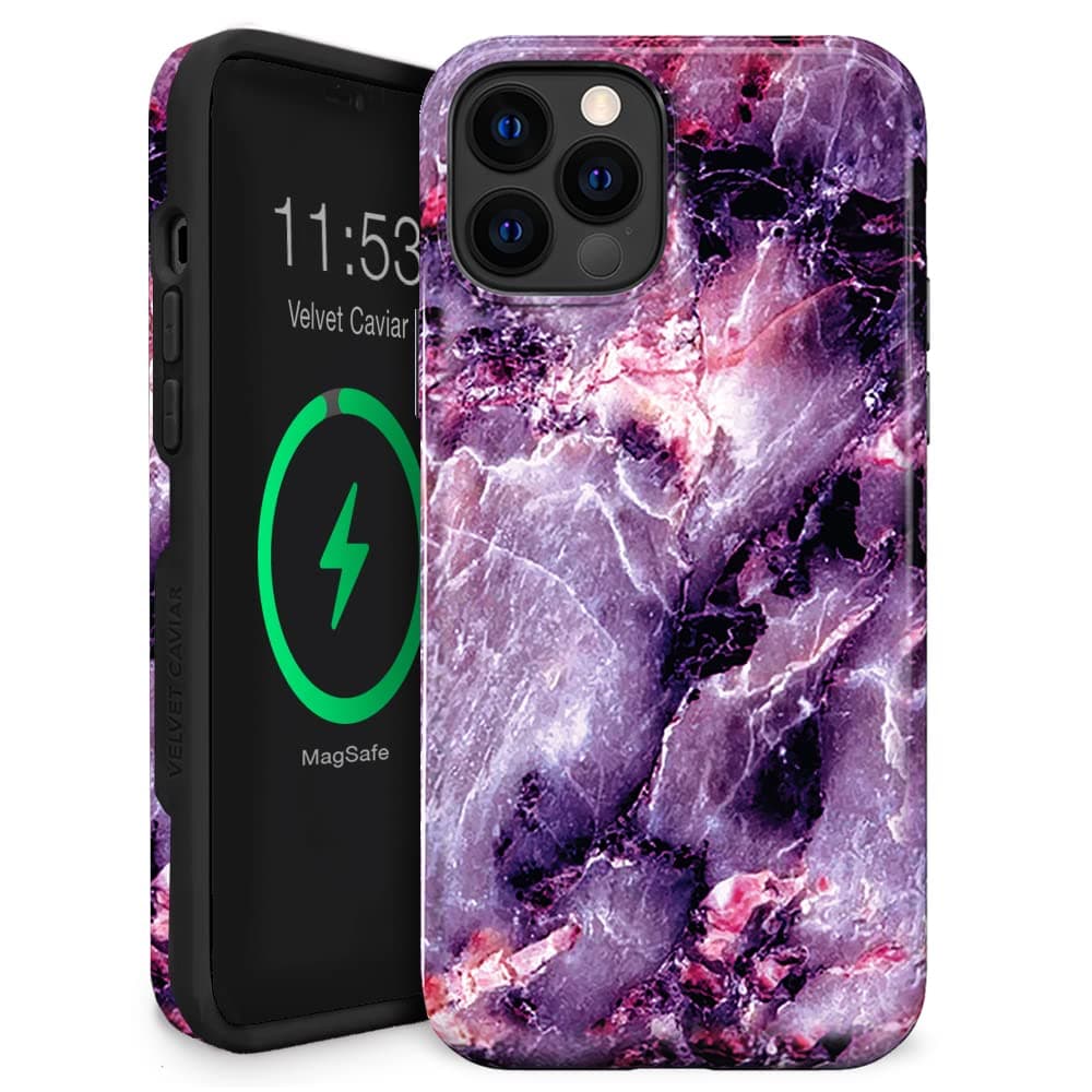 VELVET CAVIAR for iPhone 13 Pro Max Case Purple Marble - Compatible with MagSafe - 10ft Drop Tested