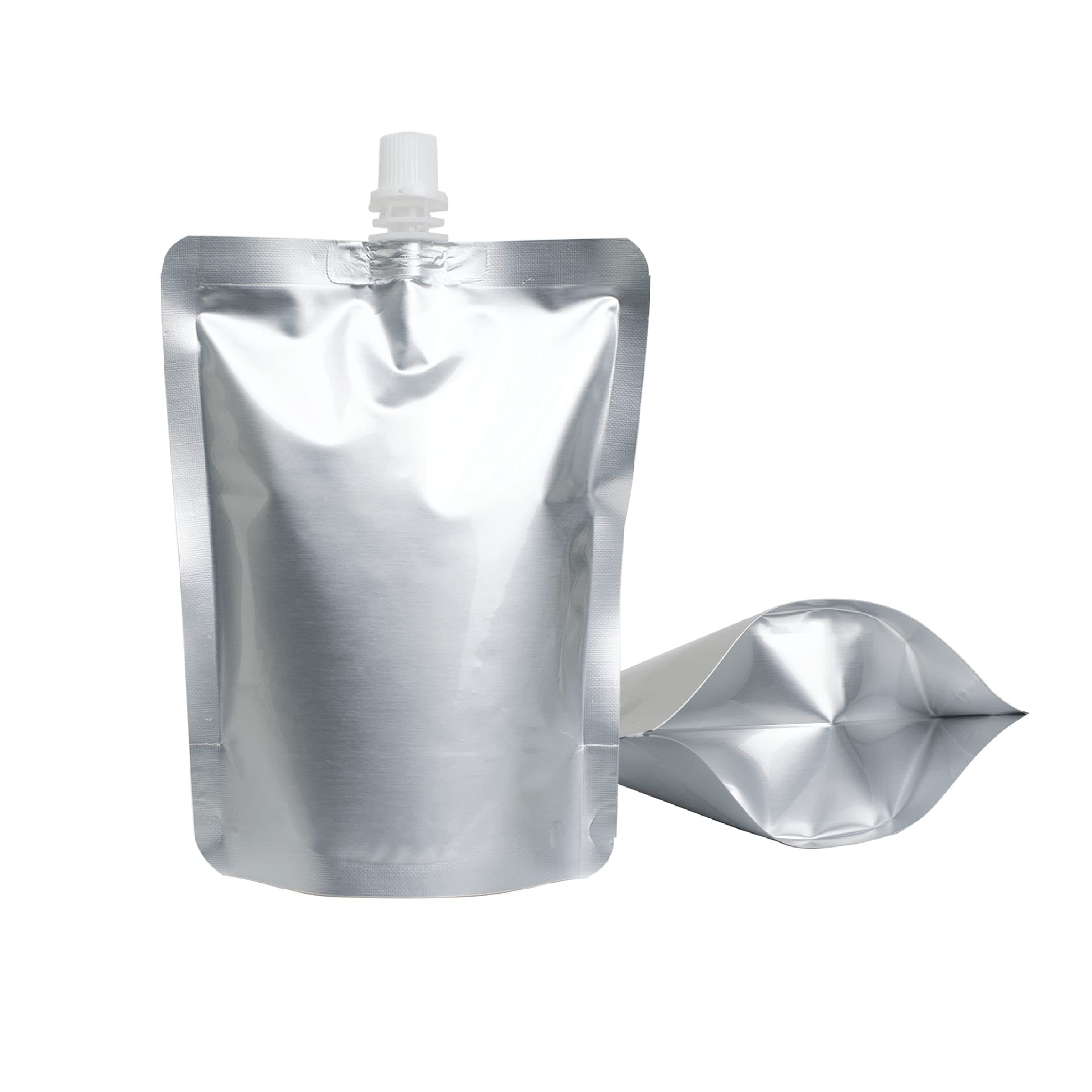 - Reusable Glossy Silver Spout Pouch for Hot and Cold Beverages, Like Tea, Coffee, Milk, Soup, Juice, Gravy, Liquor Etc. - 250 ml (Pack of 100) + 1 Funnel Free