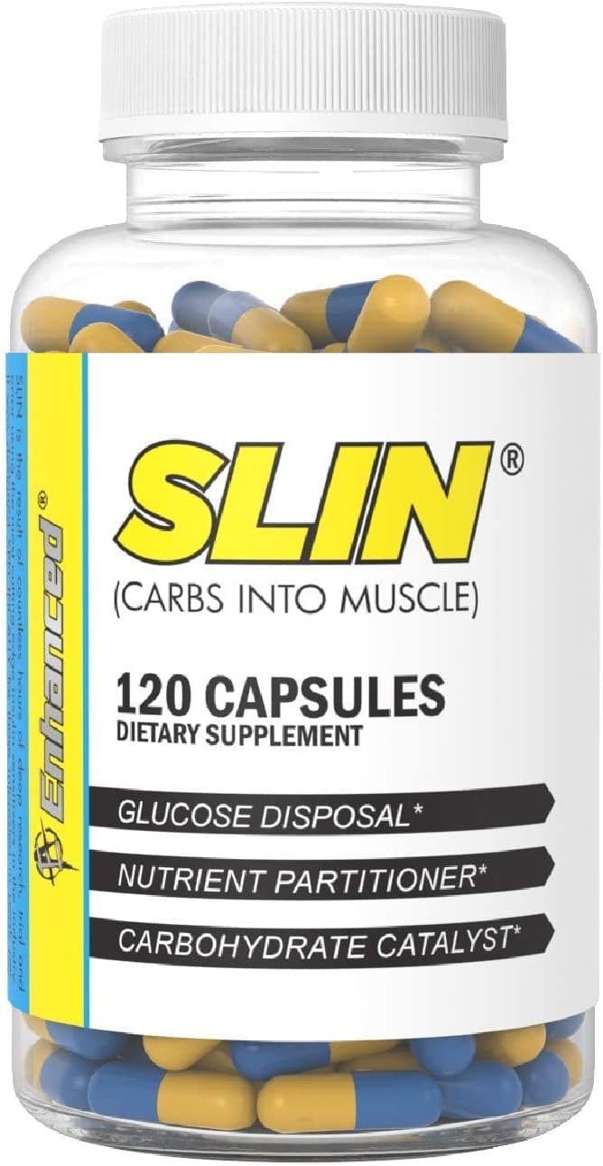 Enhanced Labs - SLIN Carb Converter & Blocker - Insulin Mimetic & Glucose Disposal Agent for Increased Muscle Strength for Men & Women (120 Capsules)
