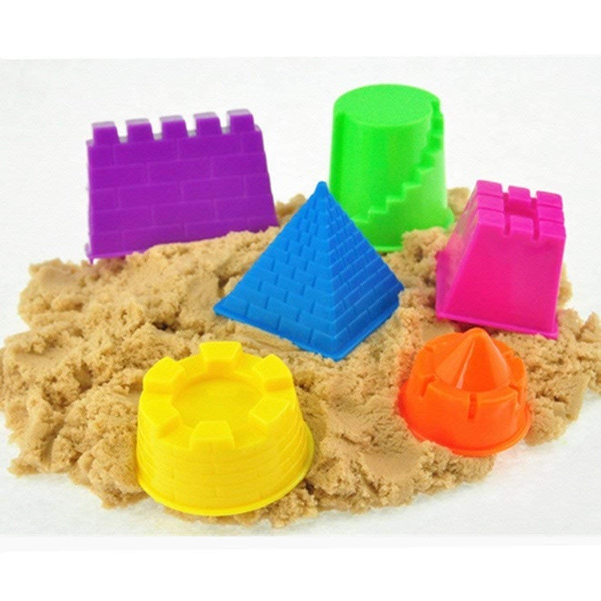 500 Grams Moving Kinetic Universe Sand tub Play Set Beach Toy molds Kids Space Active Clay Sand Dough tub Box with Tools Toys (500 Grams)- Multi Color, Clay