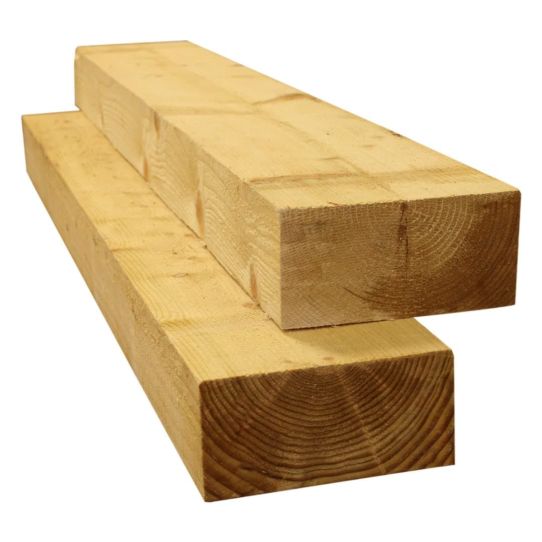 Suregreen Timber Sleepers 1.2m Tanalised Treated Softwood 4 Pack of Railway Sleepers 200mm x 100mm