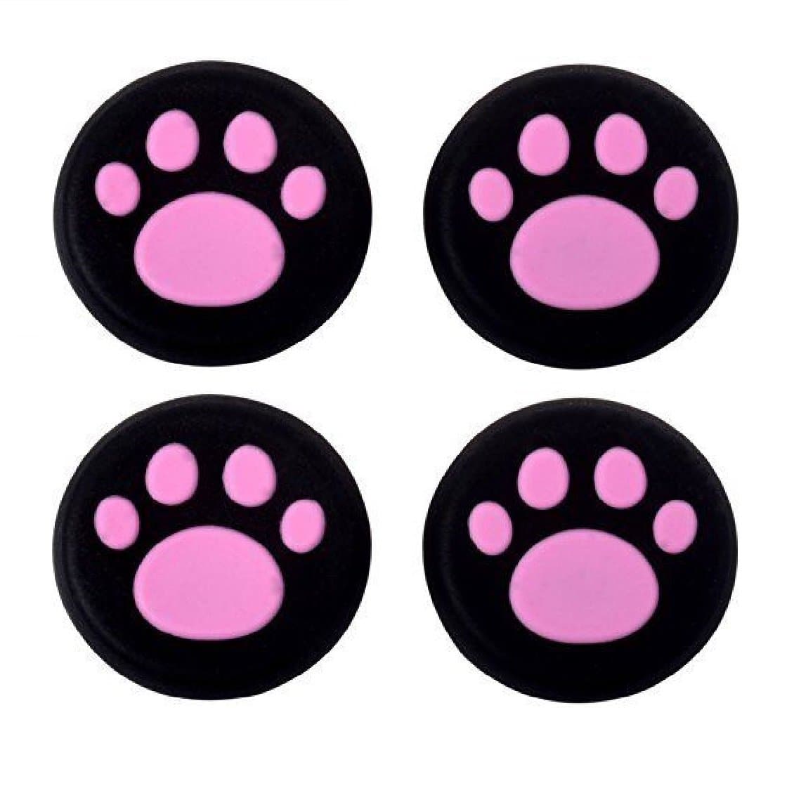Paw Print Silicone Thumb Stick Grip Caps - Protect / Cover Analog Sticks on Nintendo Switch Lite and Nintendo Switch Joy-Con Controllers - (Pink, 4pcs)