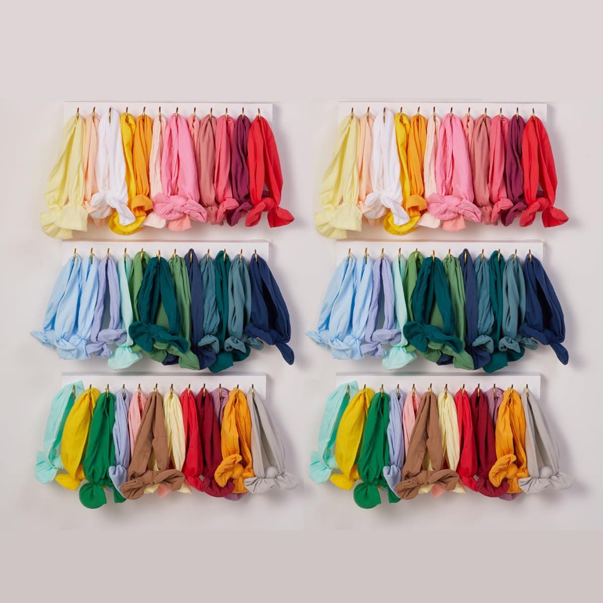 Mokof Bow Holder for Girls Hair Bows, 6 Pack Headband Holder Organizers With 72 Hooks, Baby Hair Accessories Organizer for Girls Room Nursery Wall Decor