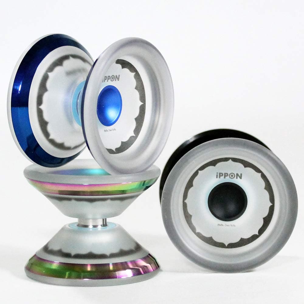 iYoYo iPPON Yo-Yo - CNC Machined Polycarbonate YoYo with Stainless Steel Rims (Clear Blue)