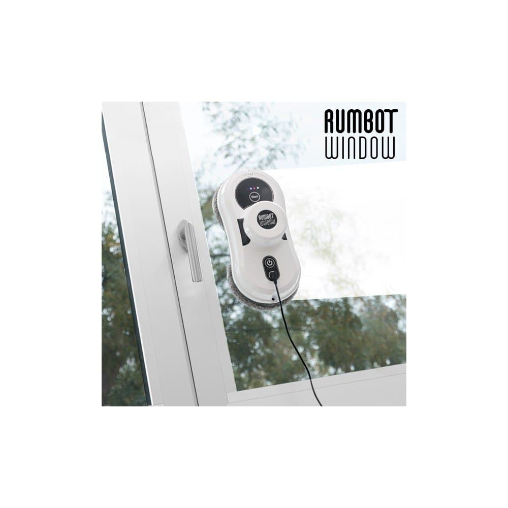 omnidomo-rumbot Window-Robot Window Cleaner, Remote Control, 80 W, Rechargeable Battery, 12 Microfibre Cloths [Energy Class A]