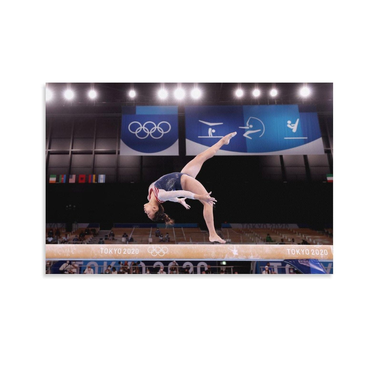 Suni Lee Poster Sunisa Lee The US Women's Gymnastics Team Wallpaper (1) Wall Art Poster Scroll Canvas Painting Picture Living Room Decor Home Framed/Unframed 08x12inch(20x30cm)