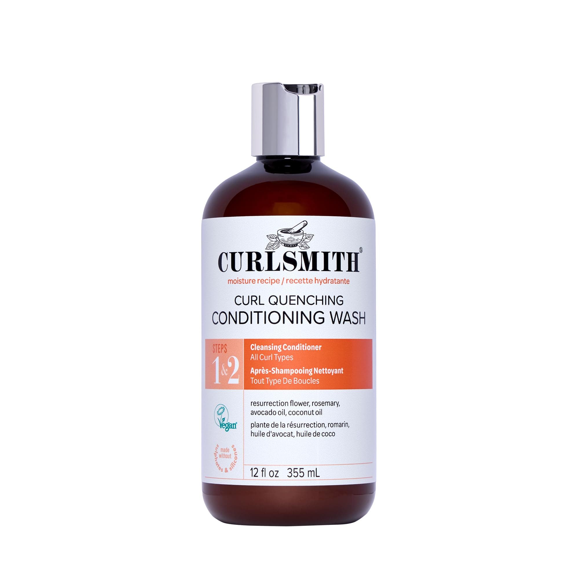 CURLSMITH Curl Quenching Conditioning Wash - Co-Wash Cleanser, Gently Moisturizes, Sulphate-Free Co-Wash, For All Curl Types, Vegan & Cruelty Free