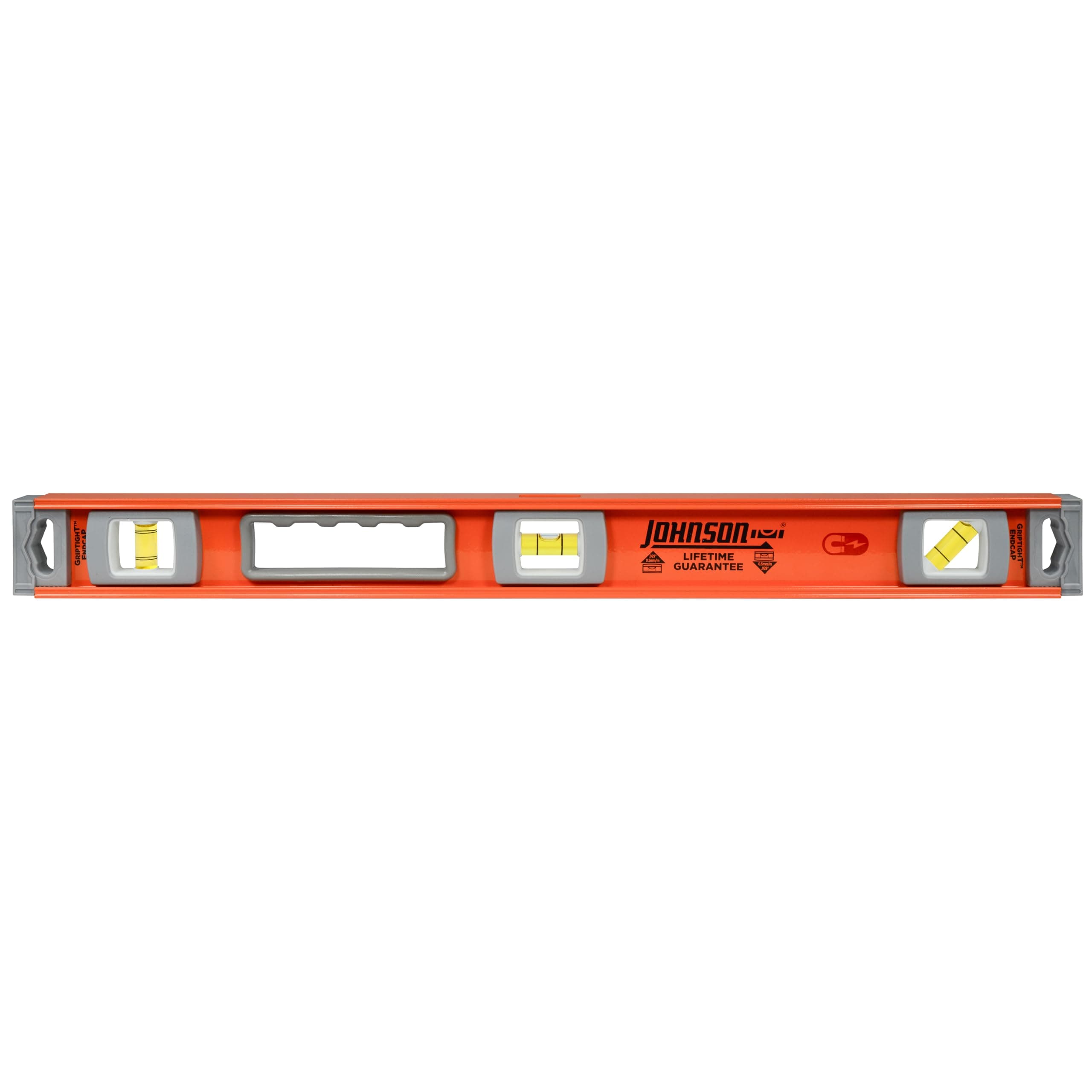 Johnson Level & Tool 1254-2400 Magnetic Heavy Duty I-Beam Aluminum Level, 24", Orange, 1 Level