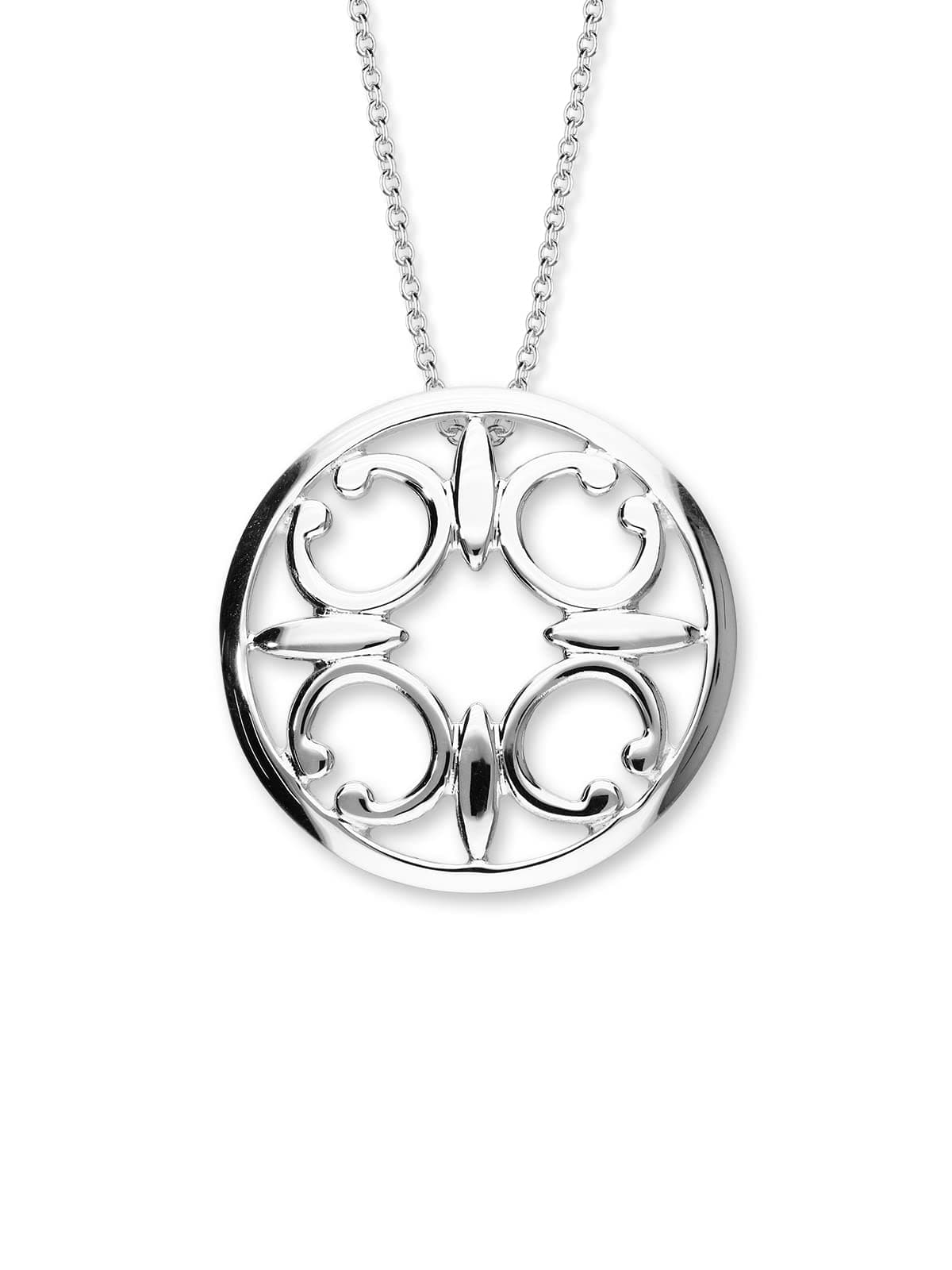 Ortak925 Sterling Silver Scottish Pendant Necklace Traditional St Magnus Cathedral Design Polished Fine Celtic Designer Jewellery of Scotland for Women