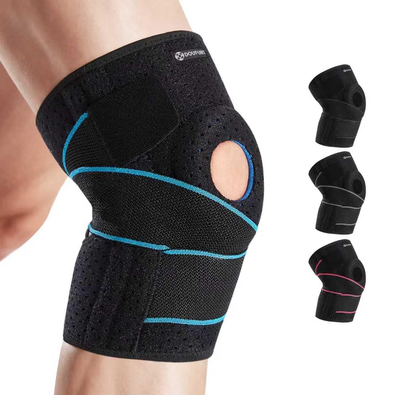 DOUFURT Knee Brace for Women & Men Meniscus Tear, Plus Size Knee Braces for Knee Pain Relief, Arthritis, Compression Knee Support Side Stabilizers