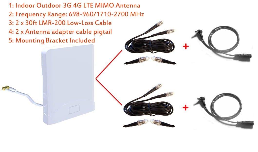 3G 4G LTE Indoor Outdoor Wide Band MIMO Antenna for Sprint Boost Mobile ZTE Warp Connect Mobile Hotspot ZTE MF920VS MF920 MF920A