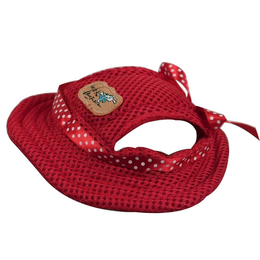 Pet Princess Mesh Porous Sun Cap Hat with Ear Holes Only for Small Dogs