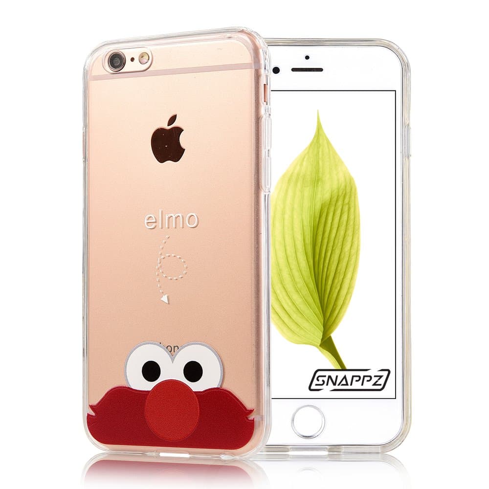 iPhone 6s Case [Cartoon Pattern] SNAPPZ Premium Quality 3D Print Transparent Hard PC Back Cover + Shock Absorbing Soft Bumper Protective Case for 4.7 inches iPhone 6/6s (Elmo)