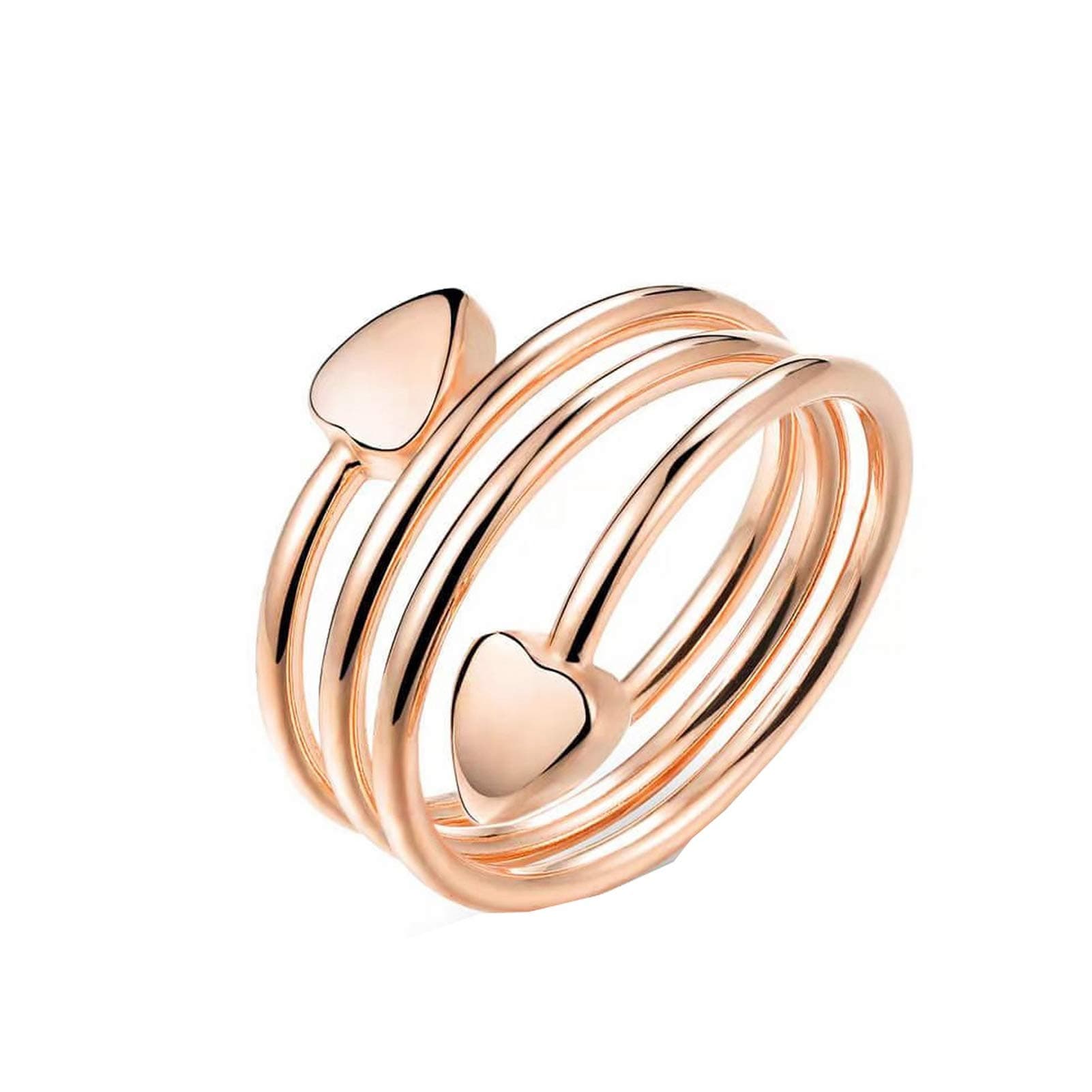Ladies Women Heart Adjustable Rose Gold Magnetic Copper Ring