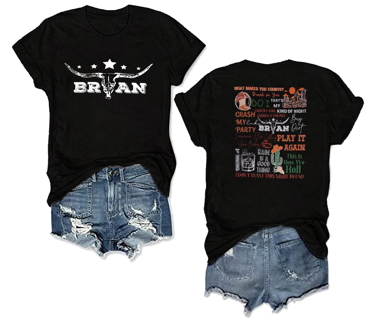 Country Shirts Western Bull Skull Shirts Nashville Outfits for Women Country Music Short Sleeve Top