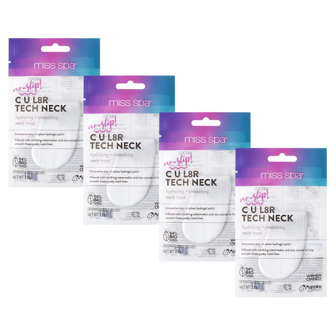 Miss Spa No-Slip C U L8R Tech Neck Smoothing Neck Mask 4 Pack