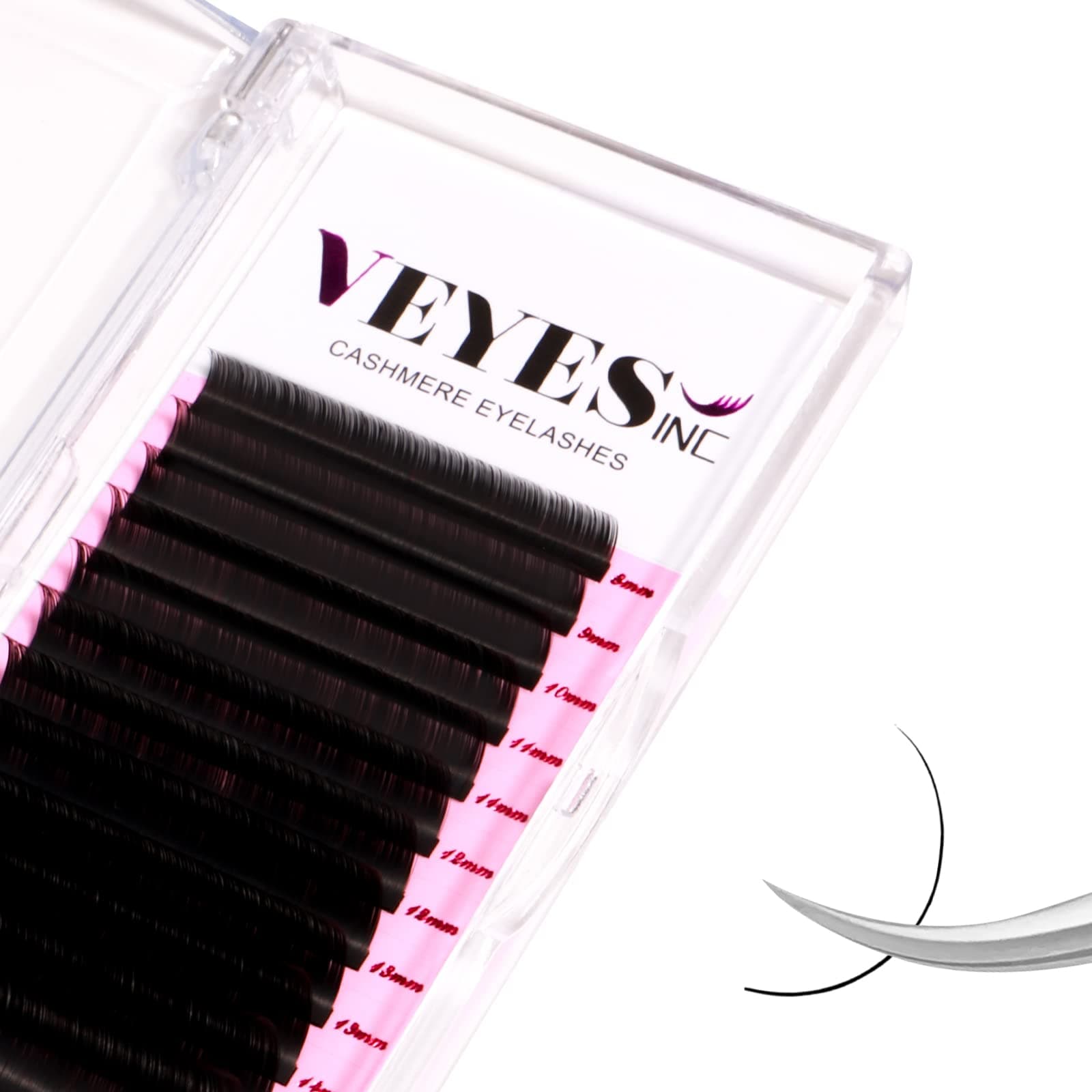 Cashmere Volume Lash Extensions C CC D DD LD L B J M Curl 0.03-0.20 thickness 5-25mm, Super Matte Black Individual Eyelashes Tray, Professional Supplies for Lash Techs (0.05 D 8-16mm)