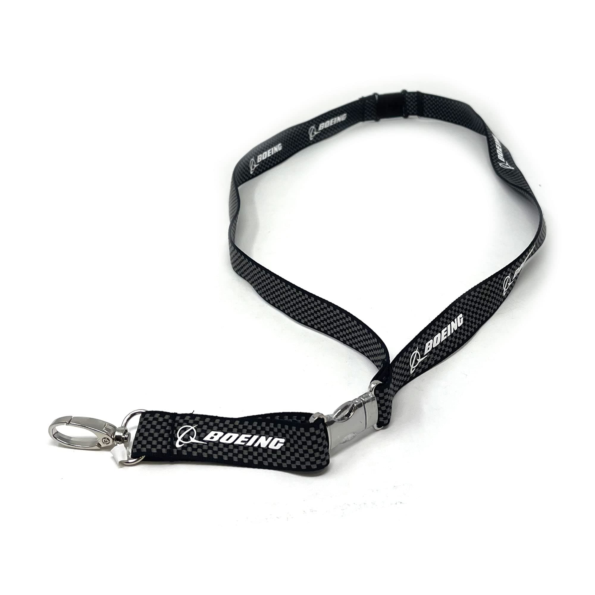 Boeing - Carbon Fiber Woven Lanyard Keychain/ID Holder