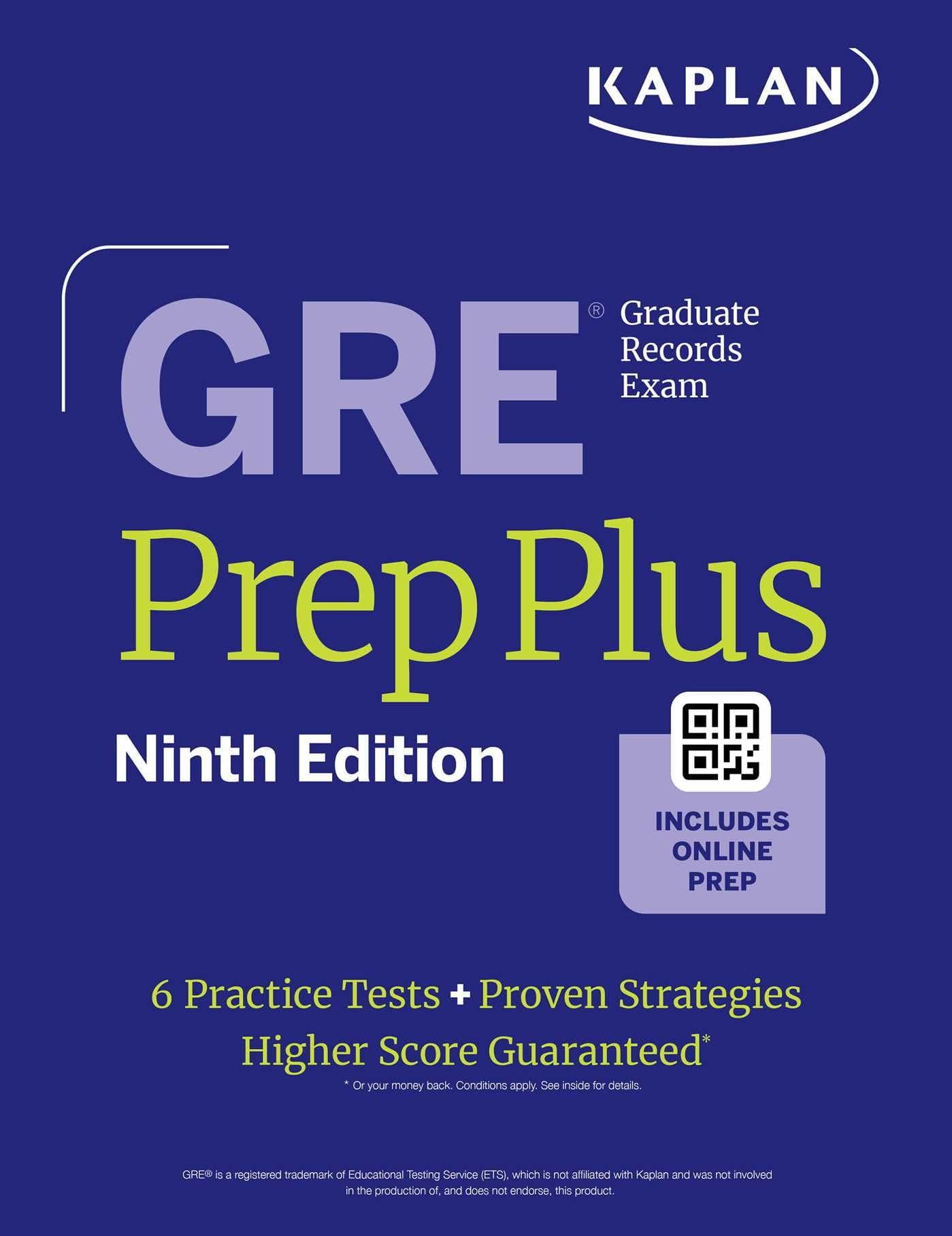 GRE Prep Plus, Ninth Edition (2026): Includes 6 Practice Tests, 1500+ Practice Questions + Online Access to a 500+ Question Bank, Video Tutorials, and Live Class Sessions (Kaplan Test Prep)