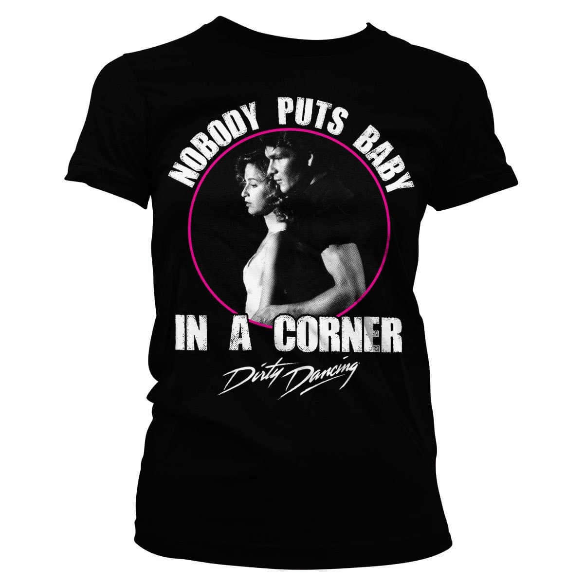 Officially Licensed Dirty Dancing - Nobody Puts baby In A Corner Women T-Shirt (Black), Small