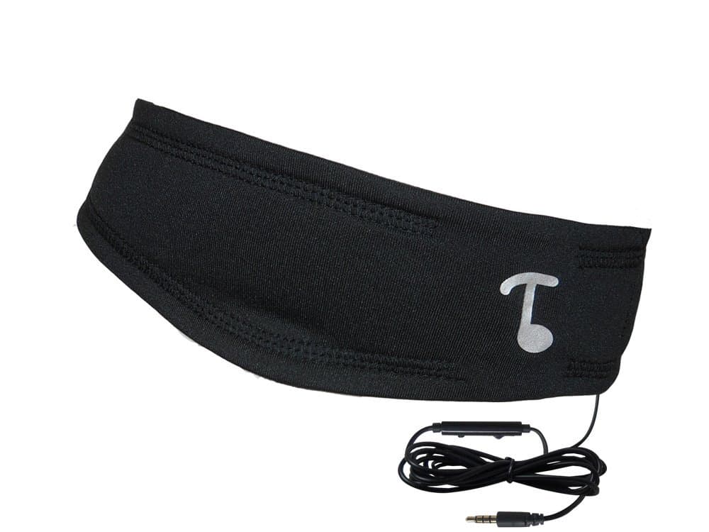 Tooks NextGen SPORTEC Band (Dryfit) - Headphone Headband with Integrated Removable Headphones | New Inline Remote with Microphone, Volume Adjust and Music/Call Control | Color: Black