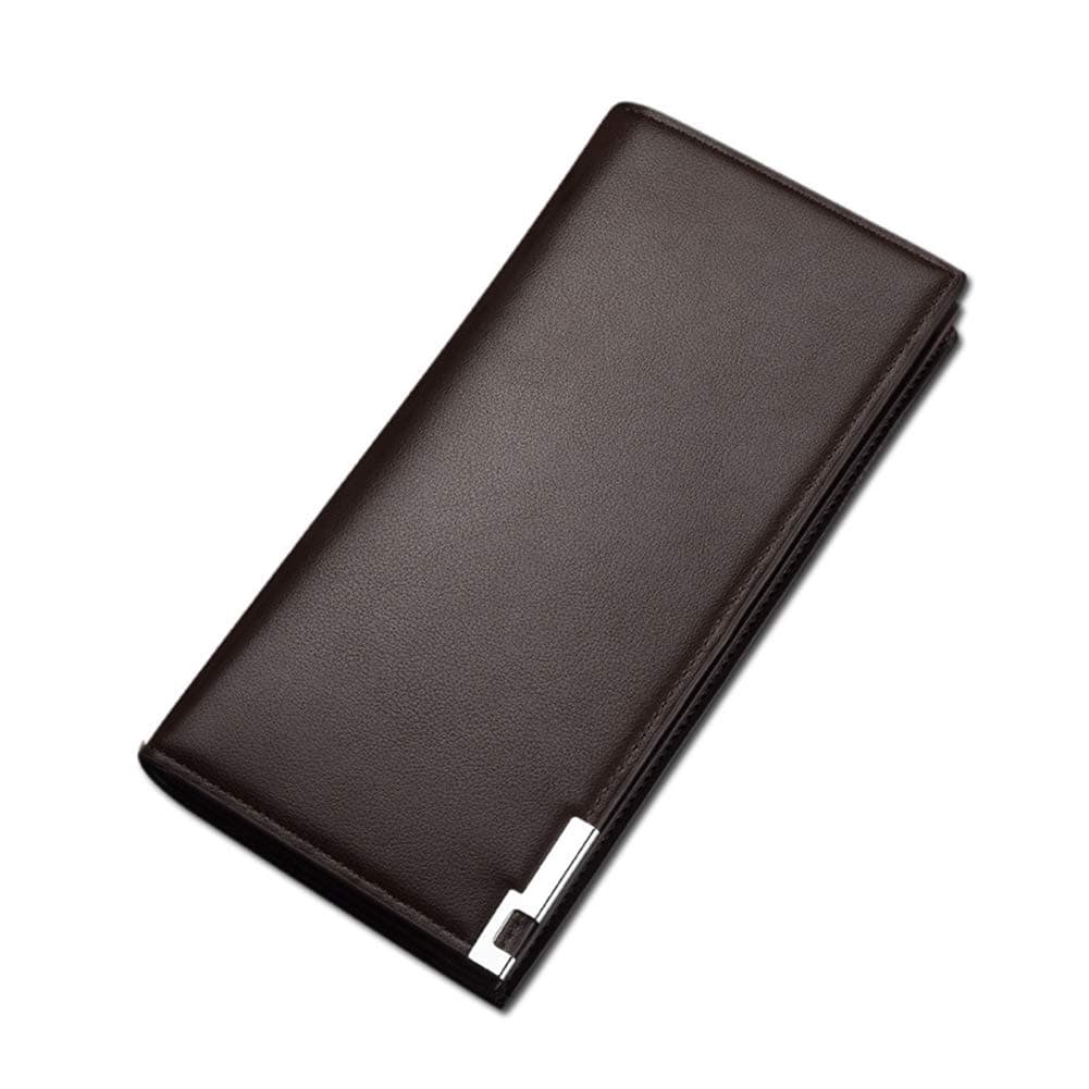 PULABO Mens Long Style Leather Wallet Card Case Cash Receipt Holder Organizer