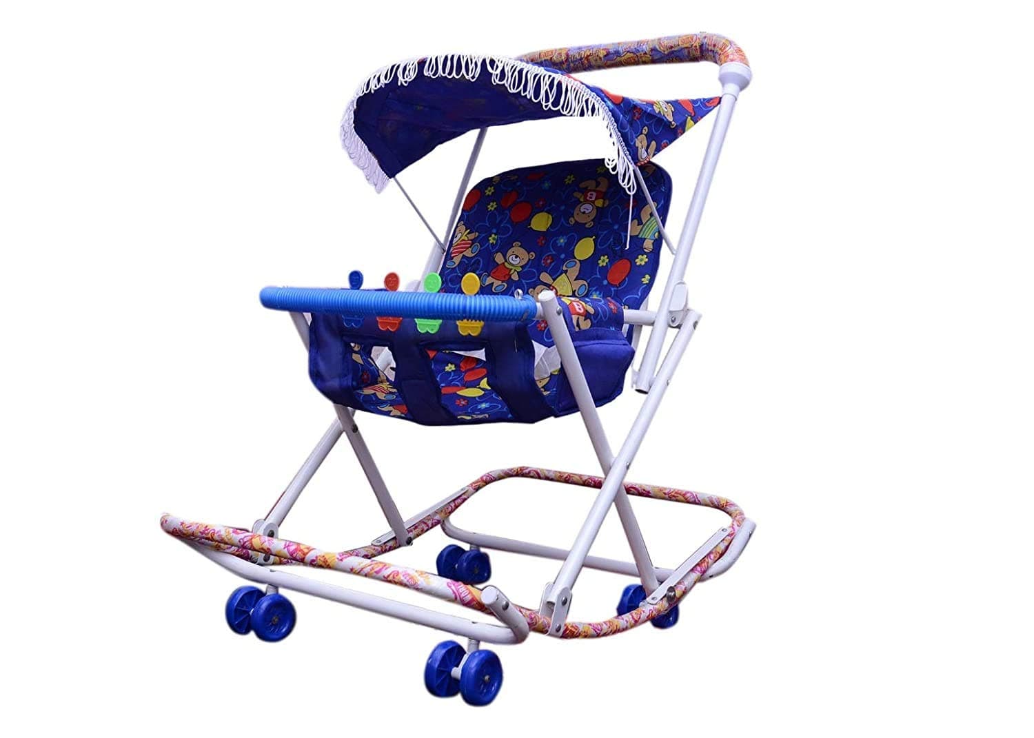 SHOPITRRA Baby Doll Stroler Foldable Babies Prams for Baby Ages 3 Years & Above (Blue Color ) Multicolors.