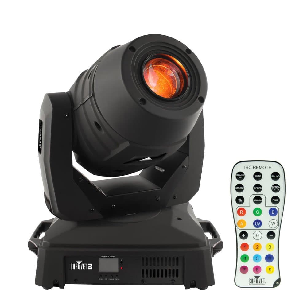 Chauvet Intimidator Spot 455Z IRC 180W LED-based Moving-head Spotlight Lighting Fixture and IRC-6 Remote Bundle