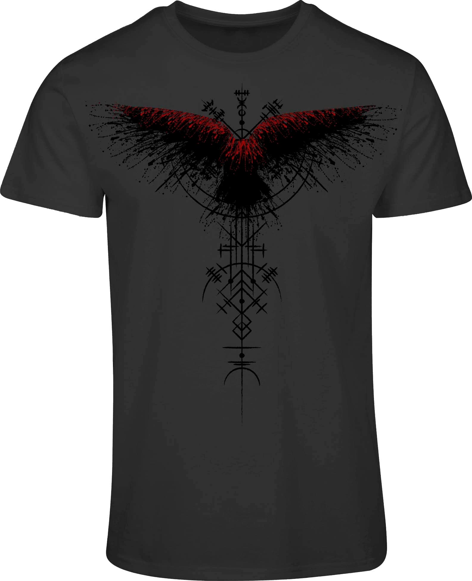 minifanViking Shirt Men's: Blood Raven – Raven T-Shirt Viking Gifts for Men – Viking Clothing