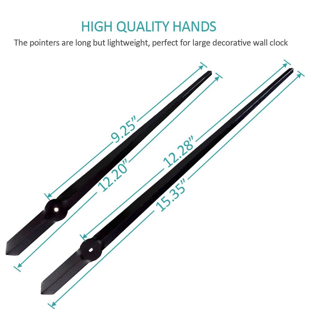 Mintime Large Spade Clock Hands for 3D DIY Wall Clock/Takane/Shaft High Torque Clock Movement