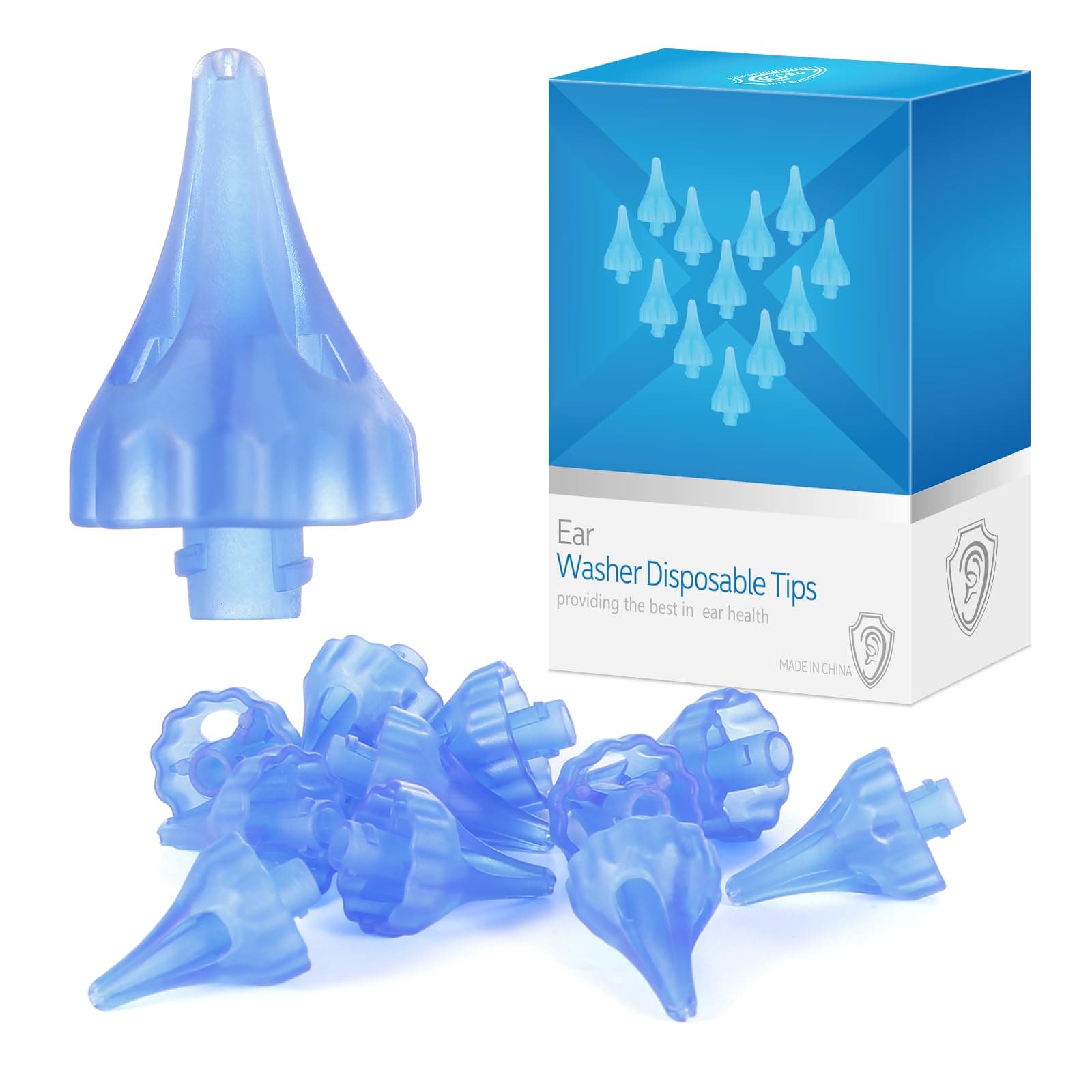Ear Irrigation Tips, 12 Pcs Ear Washer Disposable Tips for Ear Lavage Kit-Comfortable, Safe and Easy-to-Use, Compatible with Melonsun Ear Spray Epoboo Ear Wax Removal Kit (12 Pack)