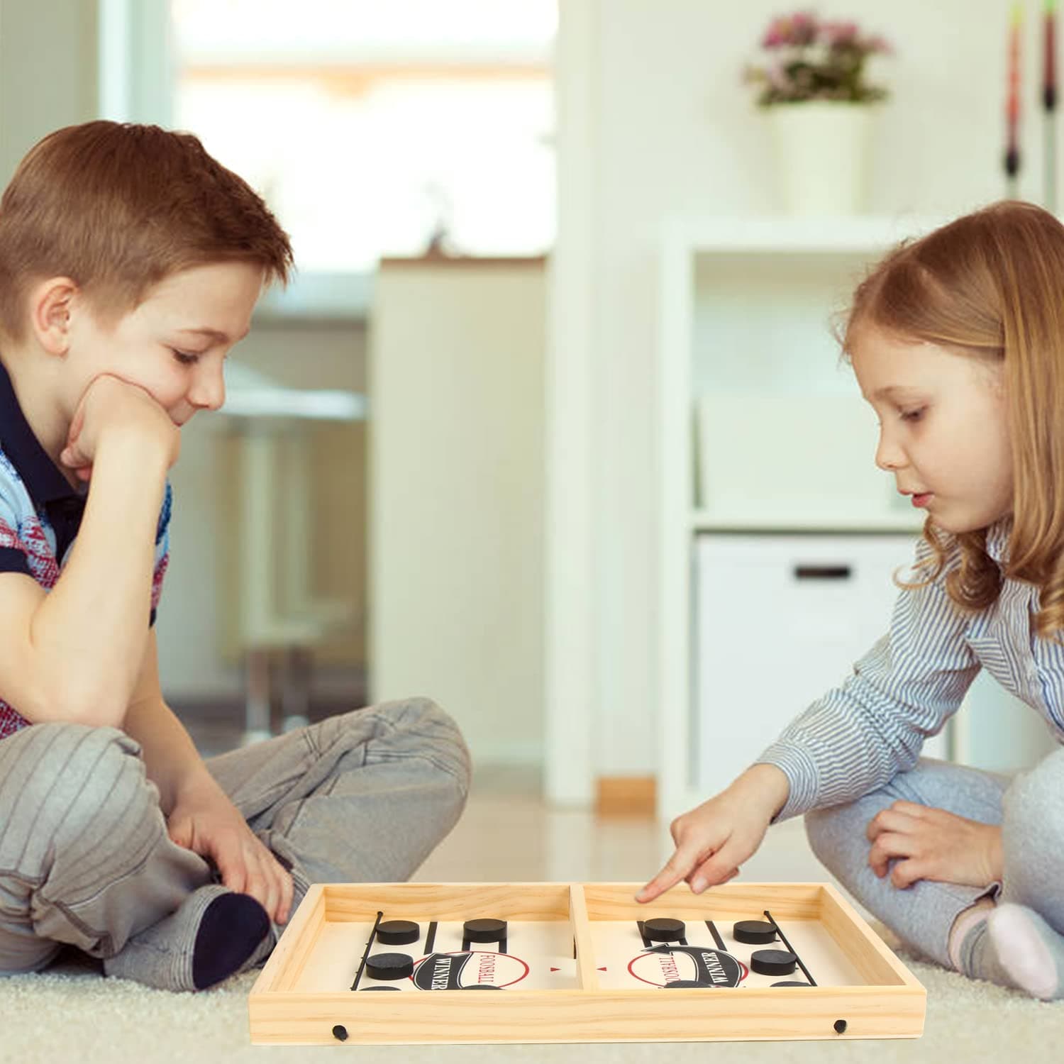 Funny Fast Sling Puck Game, Slingshot Hockey Game, Winner Board Game Toy, Funny Wooden Paced Sling Puck Winner Board Table Game, Parent-child Interactive Toy Party Game for Adults