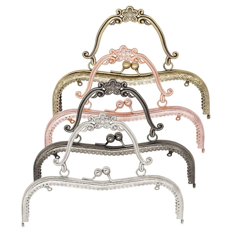 Purse Making Supplies 4 Colors Purse Clasp Frame Kiss Clasp Purse Frame Purse Hardware Metal Purse Frame for DIY Craft, Purse Making, Bag Making