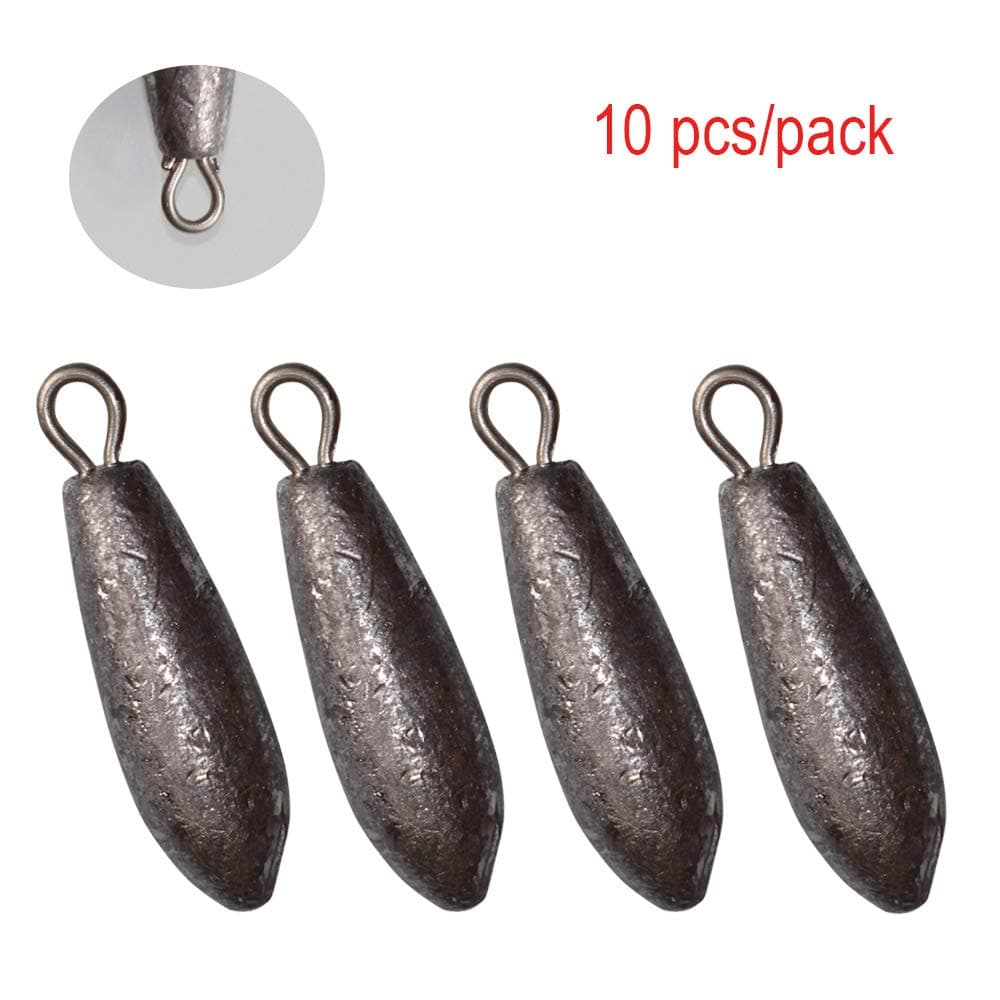 10pcs/Pack Fishing Sinker Weights Bullet Raindrop Shape Lead Fishing Weights with Interlock Snap (12g Raindrop weight-10pcs)