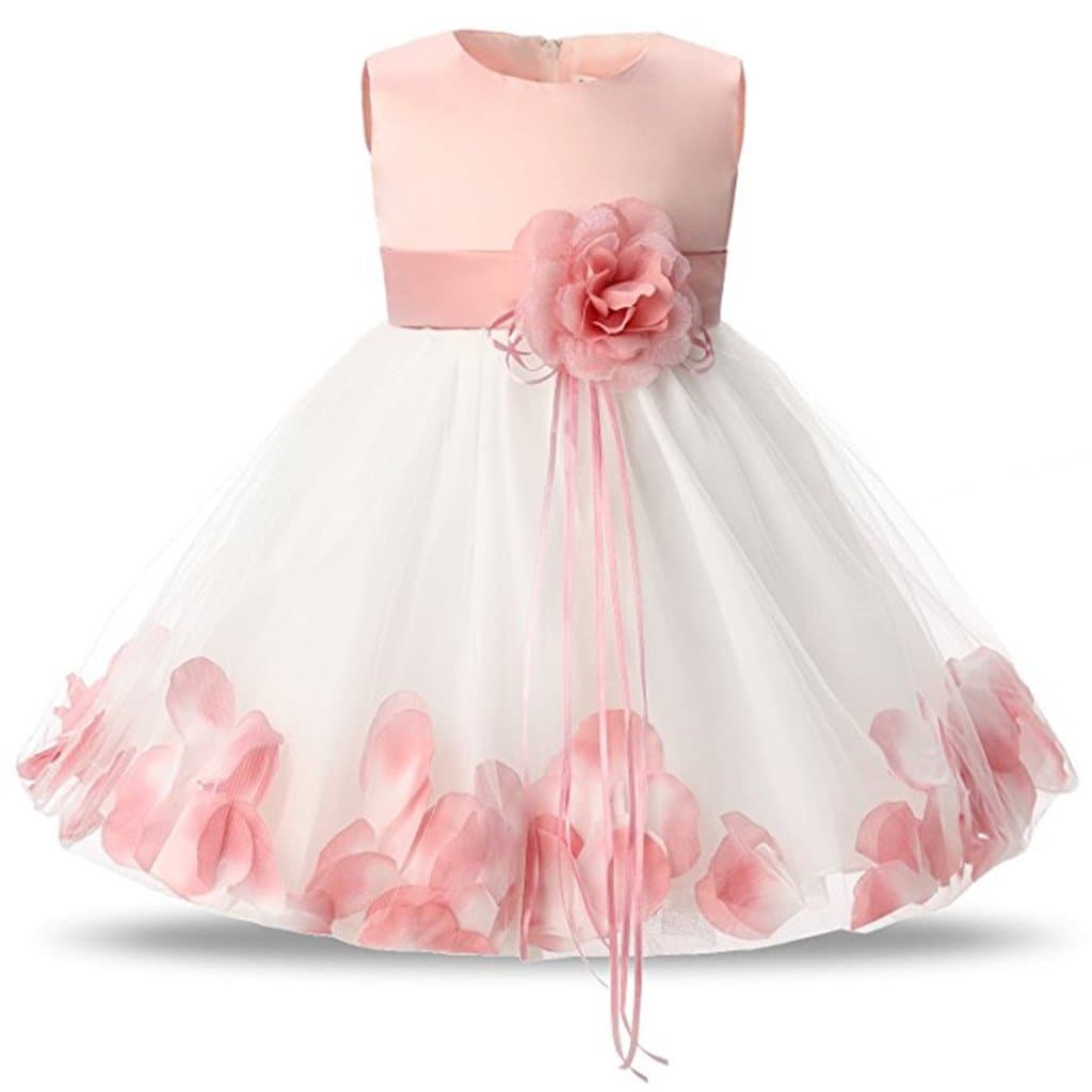 Little Girl Baptism Dress Baby Flower Evening Dress Wedding Princess Sleeveless Cocktail Dress