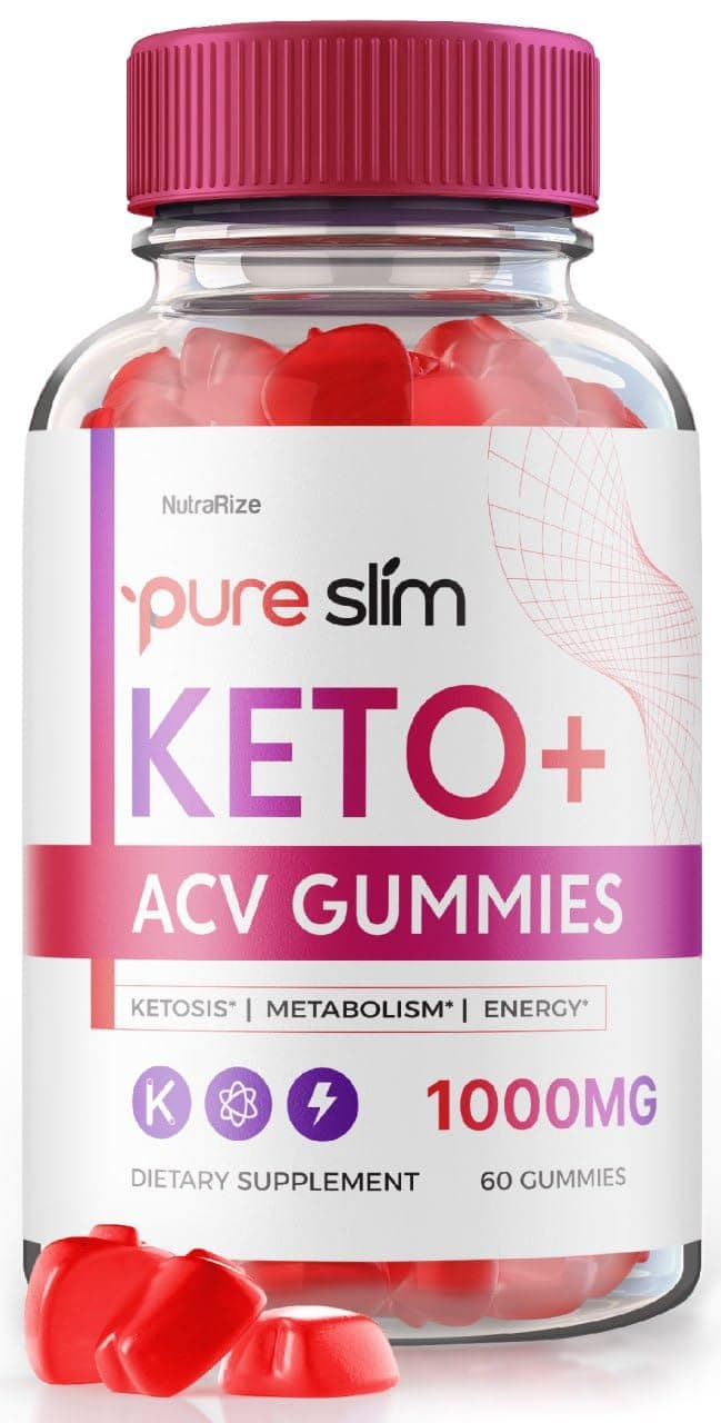 Pure Slim Keto+ACV Gummies Advanced Weight Loss, Detox Health Support, Apple Cider Vinegar 1000mg, Reviews (60 Gummies)