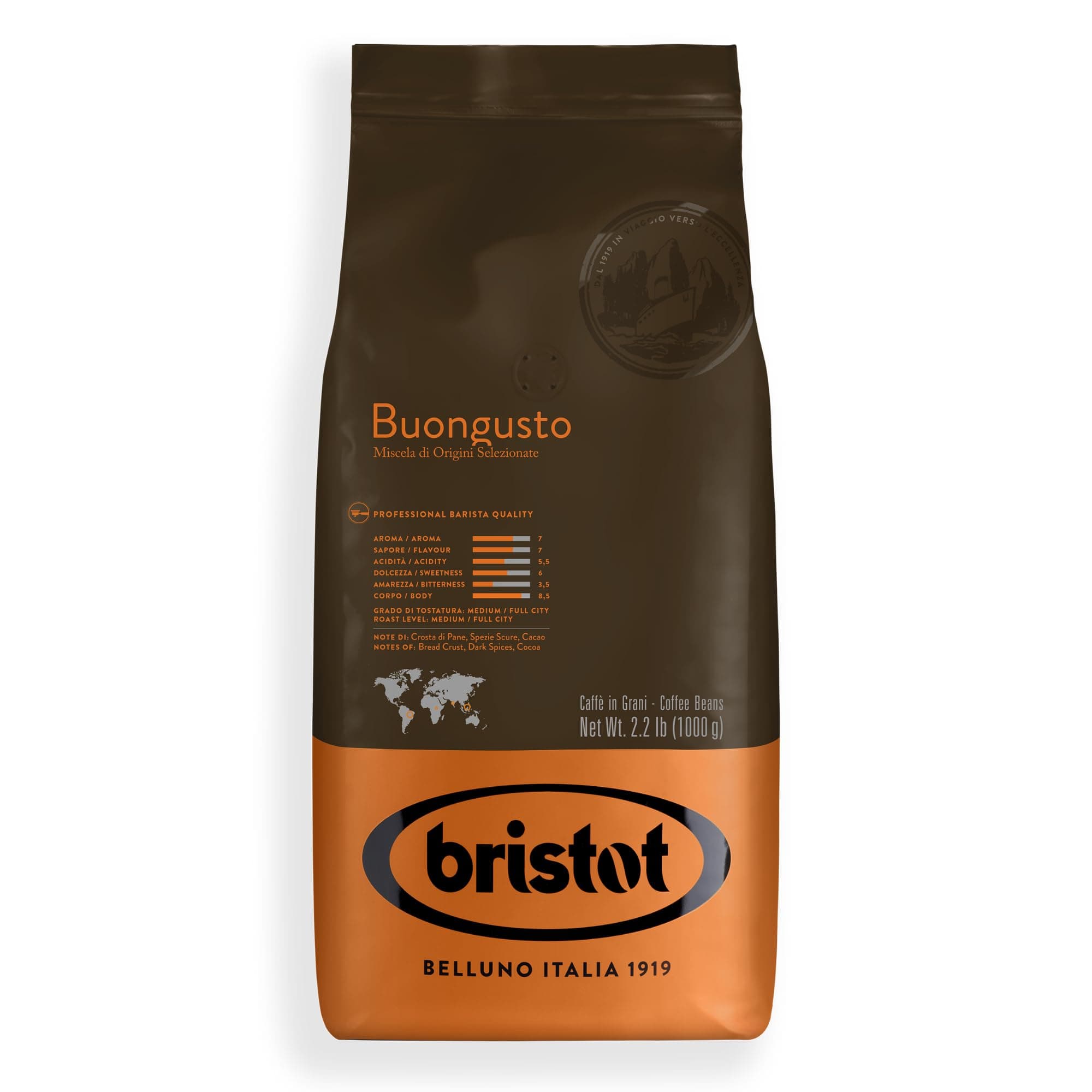 Bristot Espresso 'Crema Oro', whole bean, 1000 g