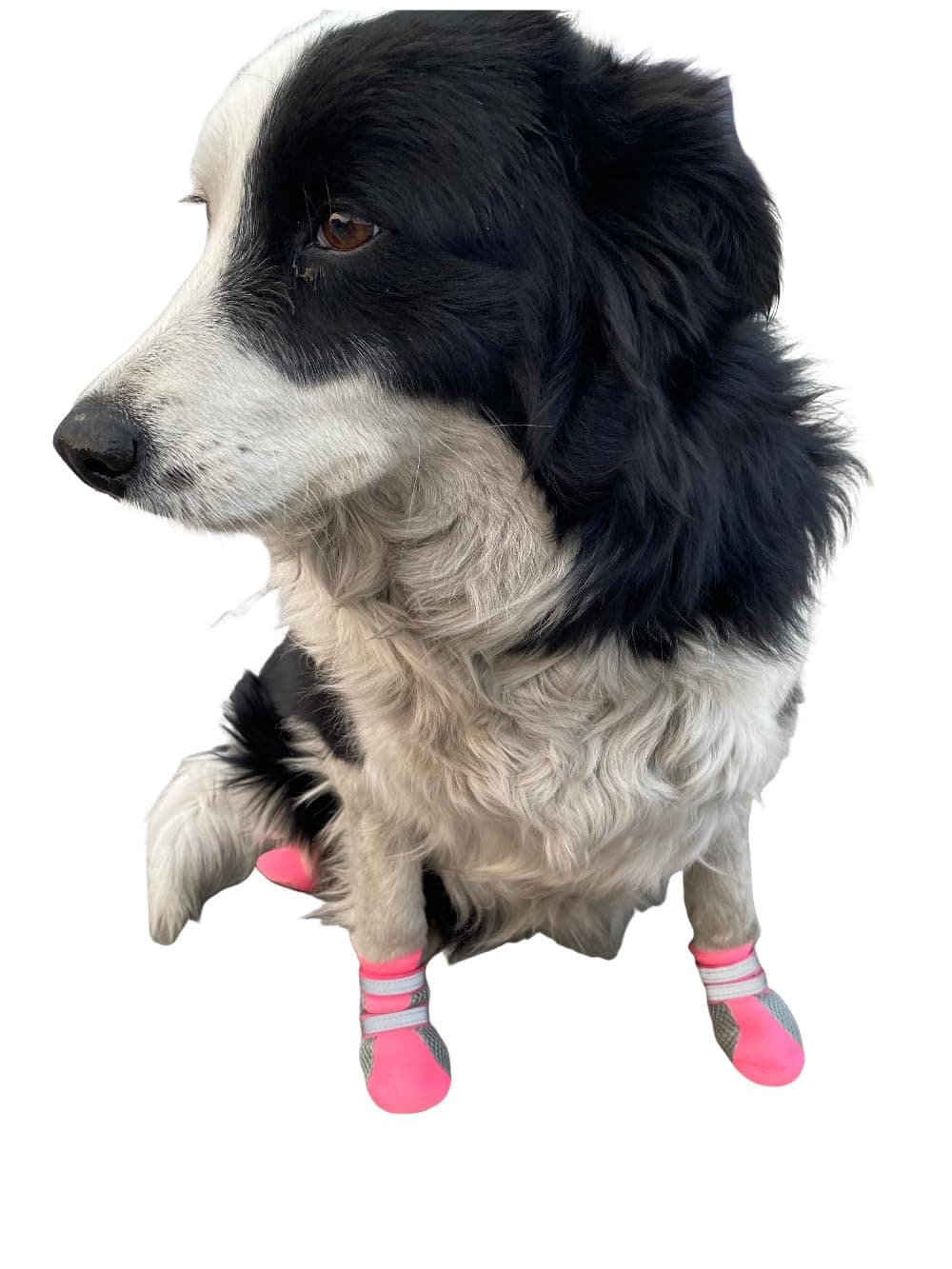 Puppy Soft Sole and Nonslip Mesh Boots, Dog Booties with 2 Reflective Straps, Dog Shoes with Breathable Fabric, Set of 4