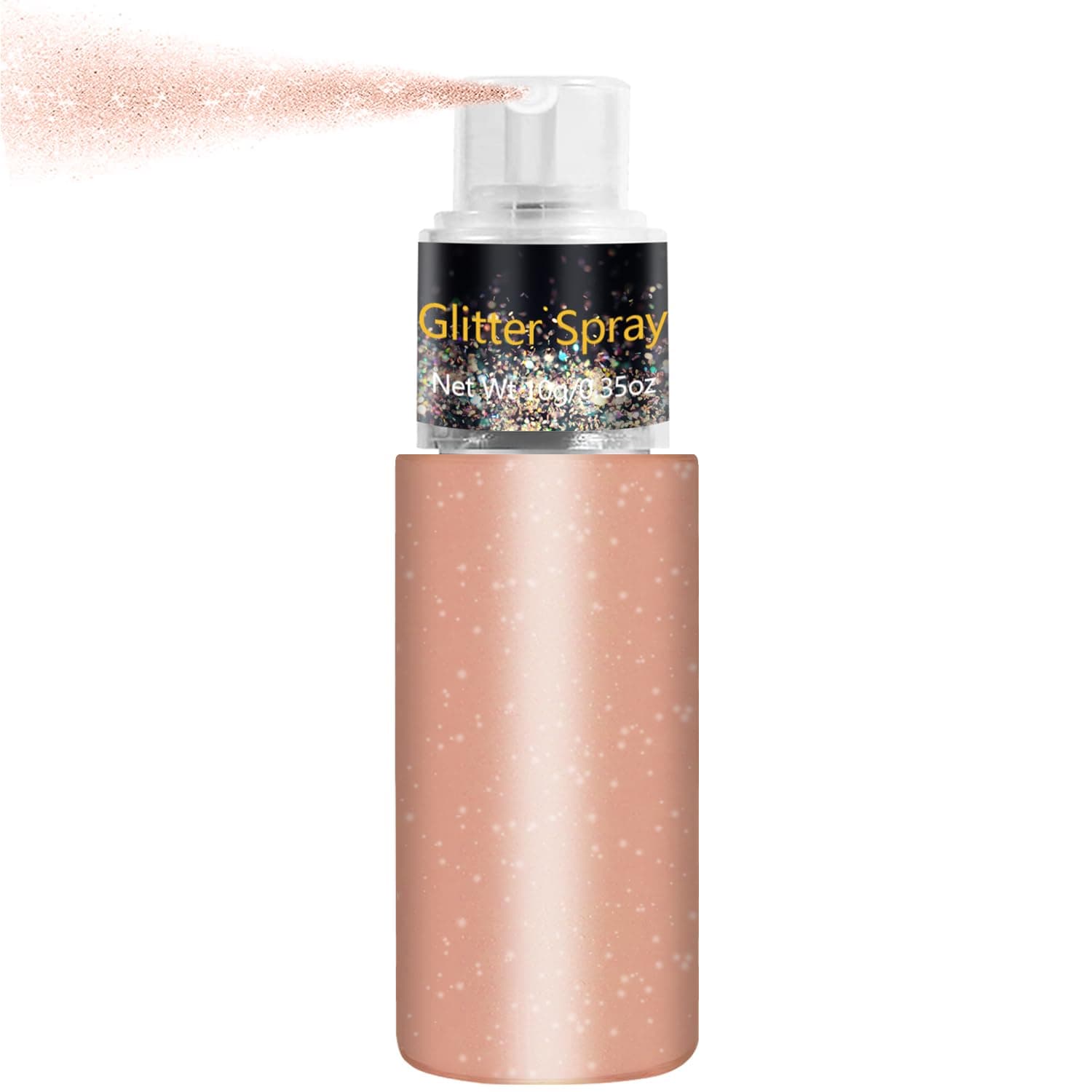 Hair and Body Glitter Spray, Holographic Glitter Highlighter Powder, Face Body Clothes Shiny Glitter, Loose Shimmer Hairspray Festival Rave Prom Accessories, 10g (06# Champagne)