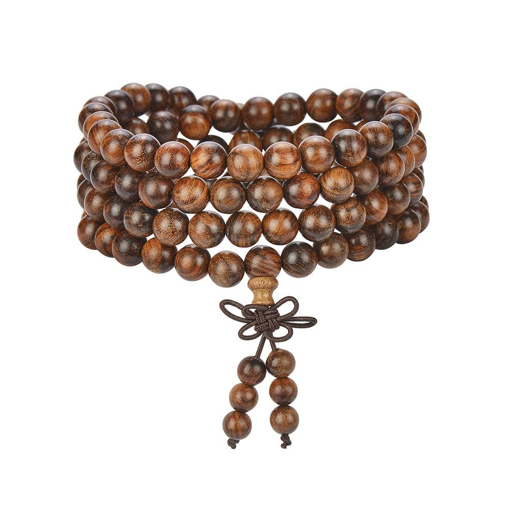Mala Beads Bracelet 108 8mm Prayer Meditation Sandalwood Elastic