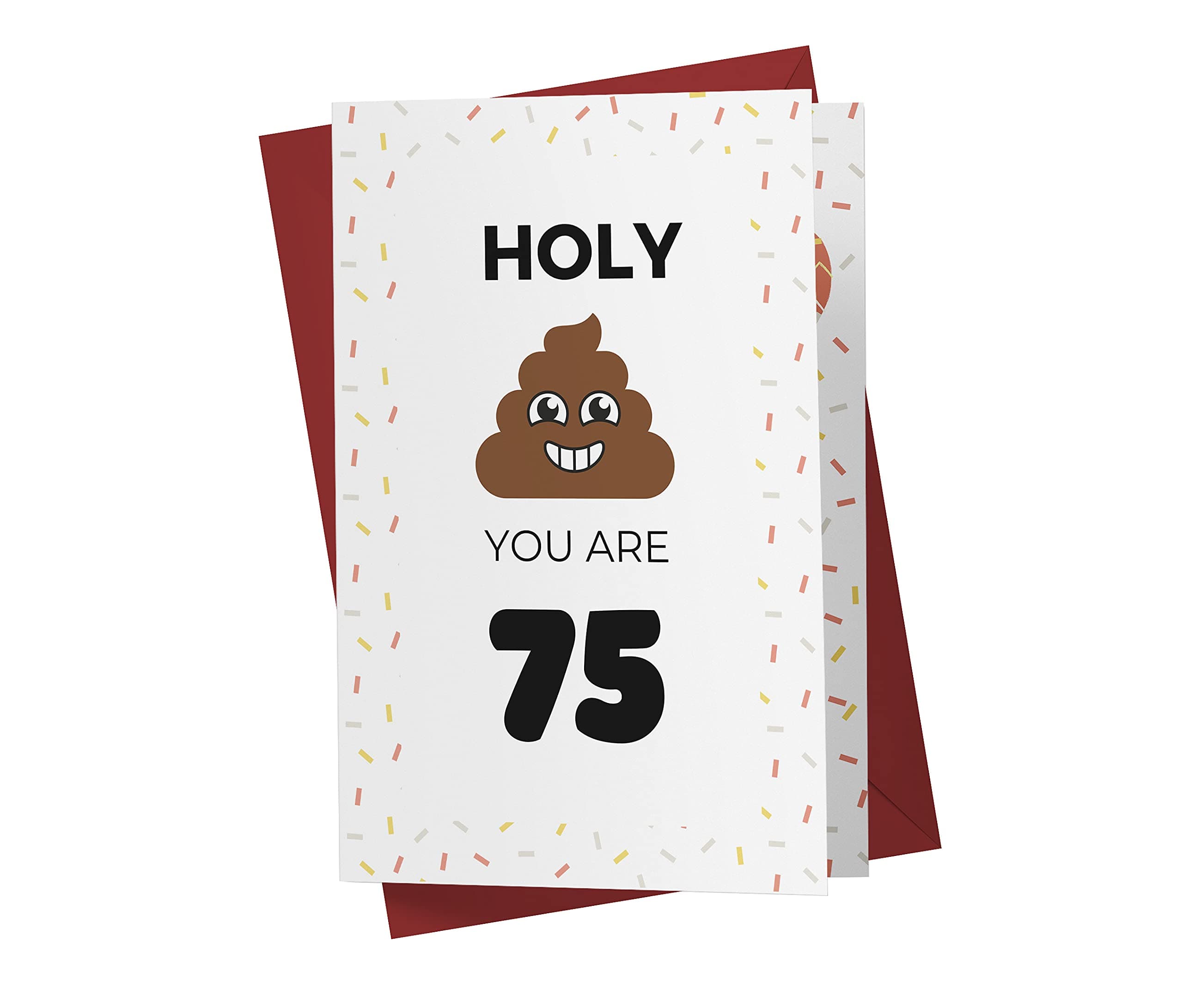 Karto Funny 75th Birthday Card for Men Women - Large 5.5x8.5 inch 75 Years Old Birthday Cards for Him Her - Brown